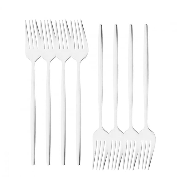 8Pcs Table Dinner Fork Stainless Steel Dessert  Fork Tableware Forks Set Black Cutlery Dinnerware Kitchen Accessories