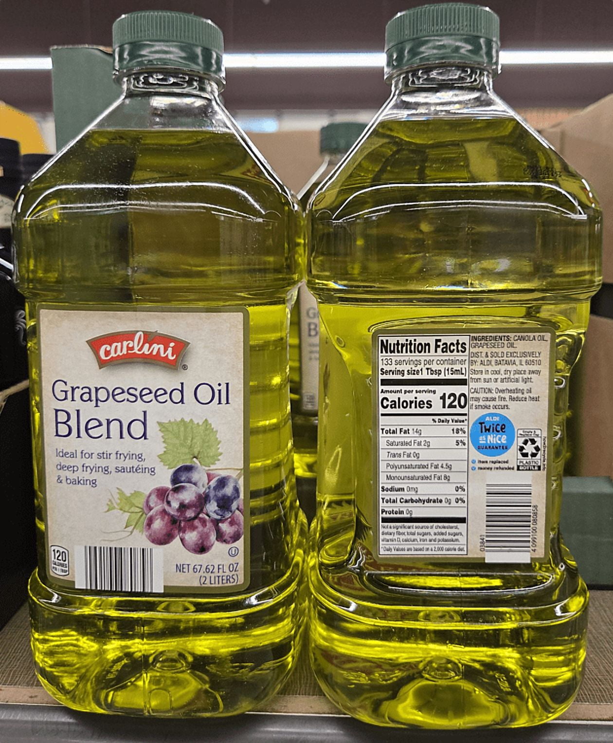 Carlini, Grapeseed Oil Blend, 67.62 fl oz, 2 liters, 2 Jugs