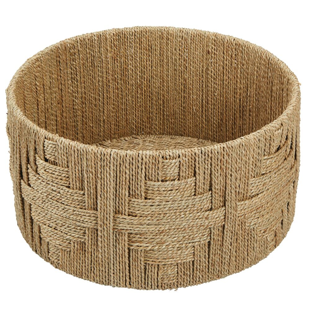mDesign Large Woven Seagrass Braided Home Storage Basket Bin Natural