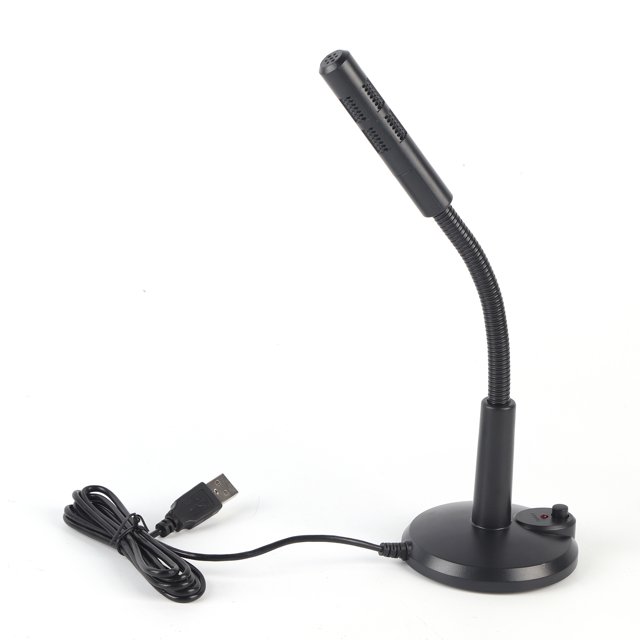 Gooseneck Microphone, HD Noise Reduction USB PC Microphone, With Sturdy Non-slip Base For Broadcast