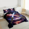 thumbnail image 3 of jejeloiu Lightsaber Bedding Comforter Set,Universe Starry Night Twin Comforter Sets,Colorful Galaxy Bedding Set For Boys Kids,Microfiber Bedroom Decor Reversible,2-Piece, 3 of 8