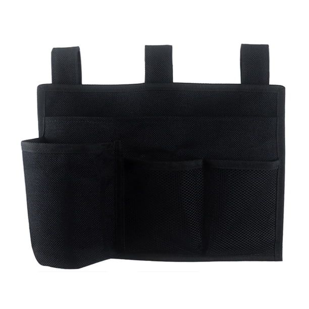 Bolsa de almacenamiento para cabecera, soporte para bolsa colgante para mesita de noche con múltiples bolsillos, organizador de 3 ganchos para