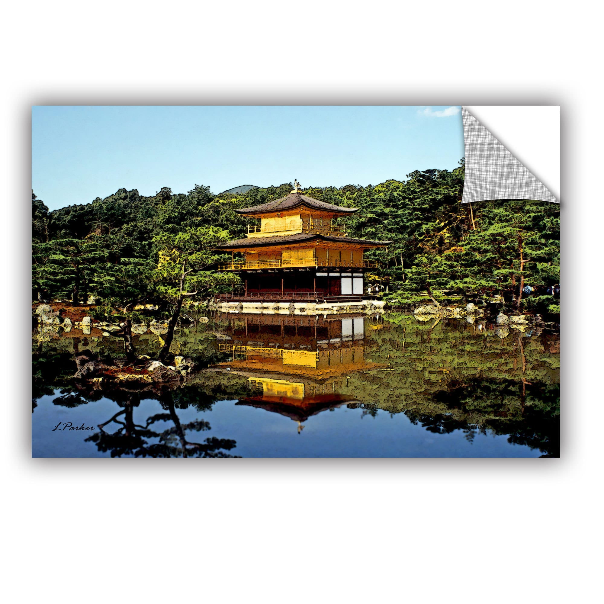 ArtAppealz Linda Parker "Kyoto'S Golden Pavilion" Removable Wall Art