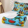 thumbnail image 4 of spefrowx Cartoon Summer Gorilla Twin Quilt Set for Teens, Kawaii Duck Pool Twin Coverlet Set, 2 Pieces, 4 of 7