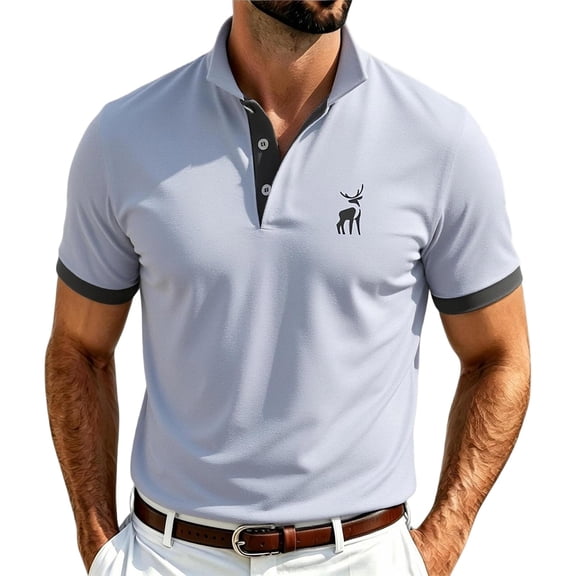 Mens Polo Shirt Short Sleeve Breathable Mesh Knit Casual Golf Top Summer Lightweight Loose Fit Out Sport Tee for Men Gray 2XL