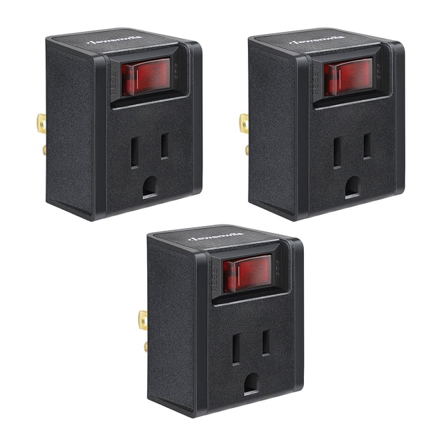 Adaptador de corriente DEWENWILS con conexión a tierra de un solo puerto con interruptor de encendido/apagado