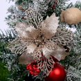 thumbnail image 4 of (10pcs) Artificial Christmas Tree Flower Glitter Decorations Xmas Ornaments New Year Gift（Champagne）, 4 of 5