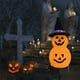 thumbnail image 4 of Linterna de calabaza de estaca LED con luces solares de Halloween | Decoración de camino de jardín impermeable | Calabaza doble alimentada por energía solar con sombrero de bruja | Fácil, 4 of 8