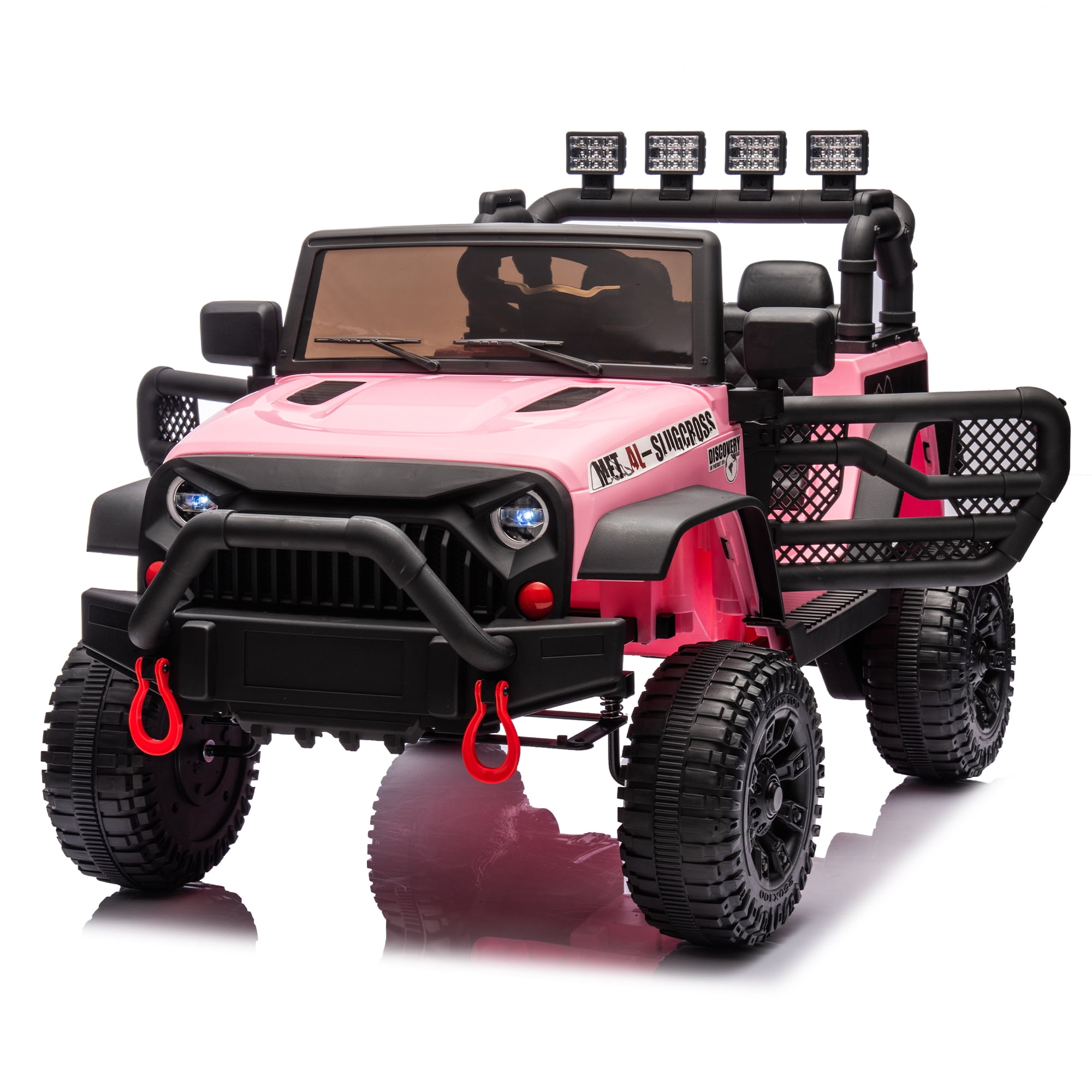 DYNALUNE  24V Kids Ride on Jeep, 400W Battery Powered Car with 4-Wheel Suspension & Music