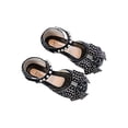 thumbnail image 1 of Girls' Sandals for Girls, Rhinestone-Embellished Bow Detail, Soft Rubber Sole, Lightweight Flexible Design, Breathable Cloth Upper, Silver Color, 1 of 3