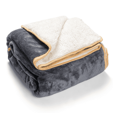 Magshion 62"x51.5" Waterproof Dog Blanket, Liquid Pee Proof Pet Blanket for Sofa Bed Couch, Flannel & Sherpa Furniture Protector Cover for Small Medium Large Dogs Cats, Dark Gray and Beige