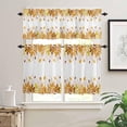 thumbnail image 2 of Red Leaf Kitchen Curtains, Fall Plant Country Vintage Watercolor White 3-Piece Kitchen Curtain Valance and Tiers Set 36 Inch Length, Rod Pocket Half Window Curtains for Cafe Living Room Bathroom, 2 of 5