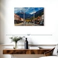 thumbnail image 3 of Elephant Stock Telluride Small Town Wall Art - Horizontal Multi Panel Canvas - Living Room Wall Decor - City Multi Panel - Gray And Blue Decor - 33" x 20", 3 of 8