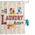 thumbnail image 2 of Laundry Fabric Shower Curtain for Bathroom The Laundry Room Waterproof Polyester Bath Curtain with 12 Hooks Washable Shower Curtain with Grommets 54"x78", 2 of 9