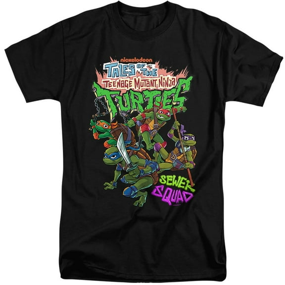 Tales of the Teenage Mutant Ninja Turtles Sewer Squad Unisex Adult Tall T Shirt (X-Large) Black