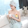 thumbnail image 3 of Absorbent Quick Dry Spa Bath Wrap Shower Skirt and Hair Drying Turban - 2pc Set, 3 of 5