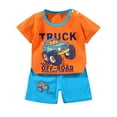 thumbnail image 4 of Toddler Boys Outfit Sets Summer Truck Print Short Sleeved T-Shirt And Shorts Set Kids Boys Lounging Go Out And Play Outfit Sets，2Piece，4 -5 Years, 4 of 4
