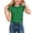 Green, variant on Girls 5-14 Years Ruffle Flutter Sleeve Top Gathered Neck Solid Color Breathable Summer Blouse White 9 Years