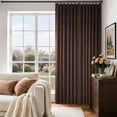 thumbnail image 3 of Jainmy 96 inches Pinch Pleated Velvet Blackout Curtains for Bedroom Living Room,Luxury Room Darkening Thermal Insulated Velvet Curtains,Brown,2 Panels,40"×96", 3 of 9