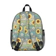 thumbnail image 3 of Sunflower and Daisy Blue Pattern Backpack for School, Cute School Bag with Adjustable Shoulder Straps and Padded Back, 13.8"x11.4"x6", 3 of 5