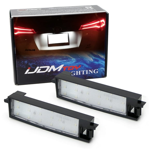 OEM-Fit 3W Full LED License Plate Light Kit For 2006-2012 Toyota RAV4 (XA30), Powered by 18-SMD Xenon White LED Diodes