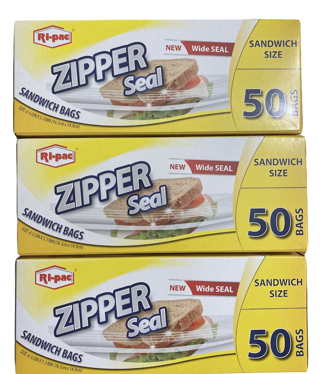 RiPack Zipper Seal Sandwich Bags Size 6.5 x 5.7 inches Sandwich Size