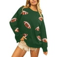thumbnail image 2 of UTSJKR Game Day Sweatshirt for Women Oversized Funny Football Graphic Shirt Casual Long Sleeve Crewneck Spring Fall Pullover Green XL, 2 of 5