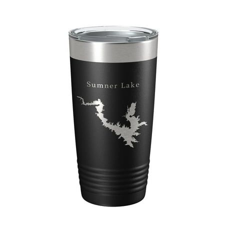 

Sumner Lake Map Tumbler Travel Mug Insulated Laser Engraved Coffee Cup New Mexico 20 oz Black