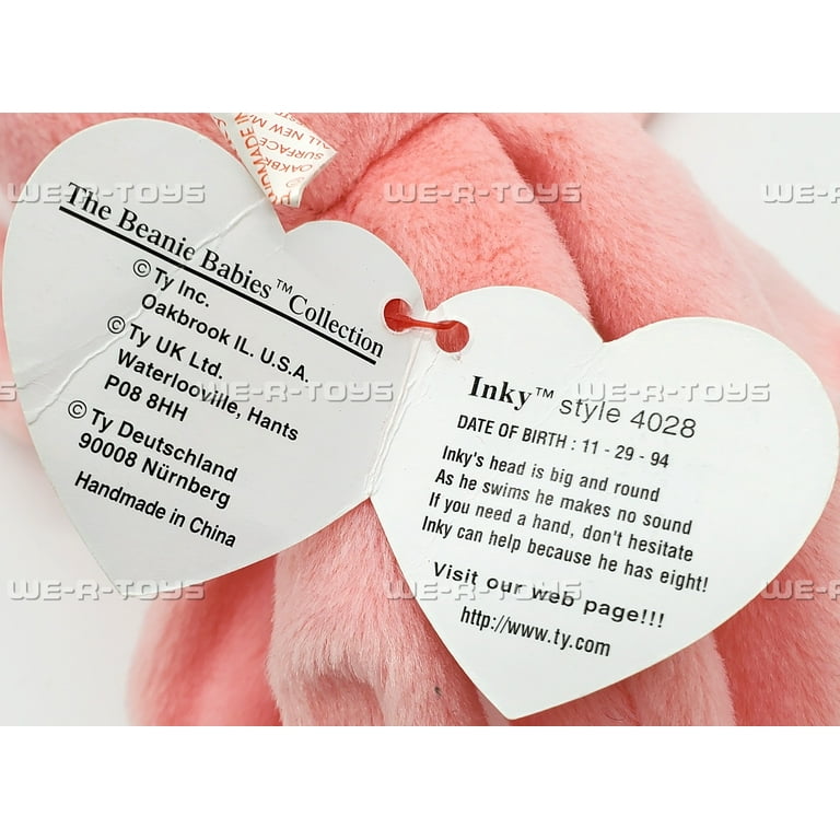 Ty Beanie Baby Original: Inky the Octopus Pink Stuffed Animal