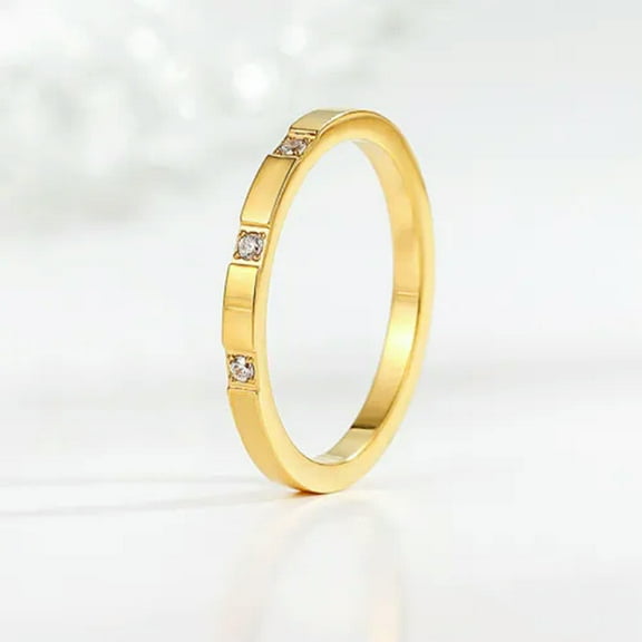 13 Styles Men Women's Wedding Engagement 18K Gold Plating CZ Thin Ring Size 4-10