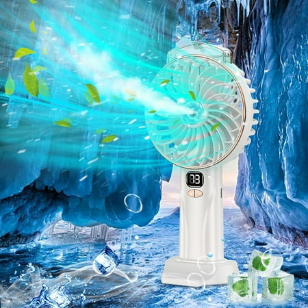 

Lopecy-Sta Portable Fan Cooling Fan Mini Fan with Misting Hydration and Humidification Handheld Mini Fan Student Desktop Digital Display Silent Rechargeable Fan Cooling Fan Travel Essentials