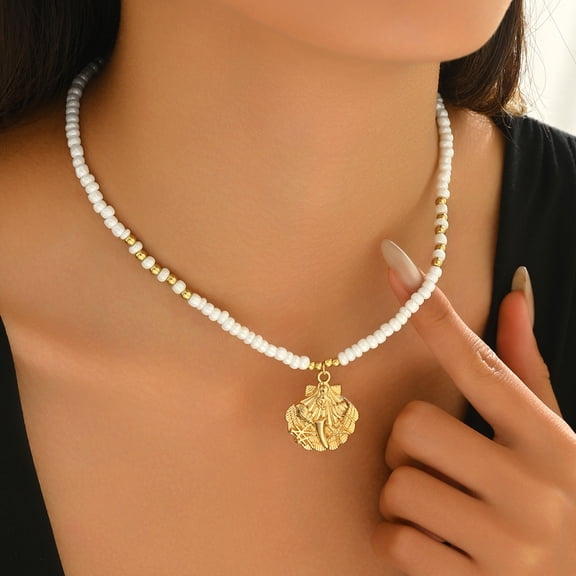 NICKSUN Bohemian Seashell Necklace, Summer Beach Shell Charm Beads Necklace Gifts for Women
