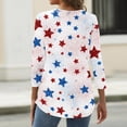 thumbnail image 5 of 250th Anniversary USA Shirts Women 3/4 Sleeve Tshirts Loose Red White and Blue Print Tops Independence Day Patriotic Pullover 4th of July Celebration Party Round Neck 1776-2026 Blouses White 3XL, 5 of 5