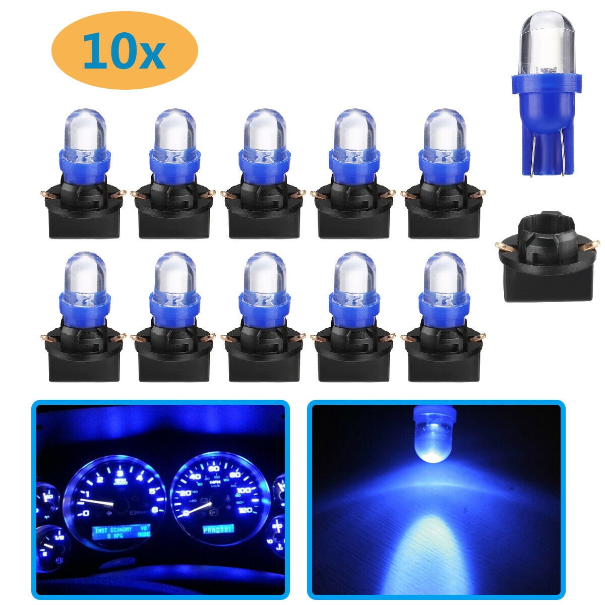 10x White 194 T10 W5W LED Gauge instrument Panel Speed Dashboard Light Bulbs A