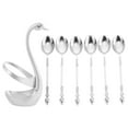 thumbnail image 4 of Raindrops Swan Shaped Spoon Set with Holder, 1 Set Alloy Kitchen Utensils, Easy to Clean Tableware for Dining, 4 of 8