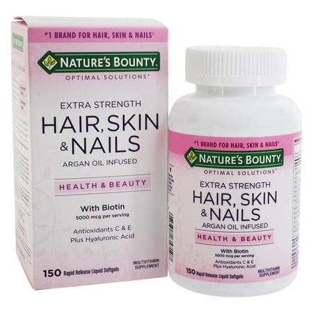 nails skin hair bounty nature extra strength softgels liquid optimal rapid release solutions multivitamin supplement natures vitamins antioxidants supplements luckyvitamin