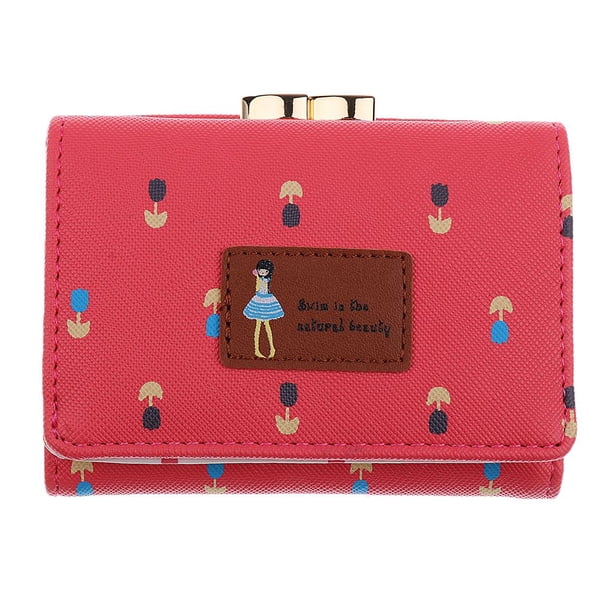 Monedero de mano perfecl para mujeres Titular de Tarjeta Clave Estilo vintage Melon rojo