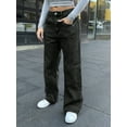 thumbnail image 4 of Aprpith Women's Baggy Jeans Mid Rise Straight Leg Floor Length Denim Pants Loose Fit Boyfriend Jeans For Street Style Regular Sizes, 4 of 9