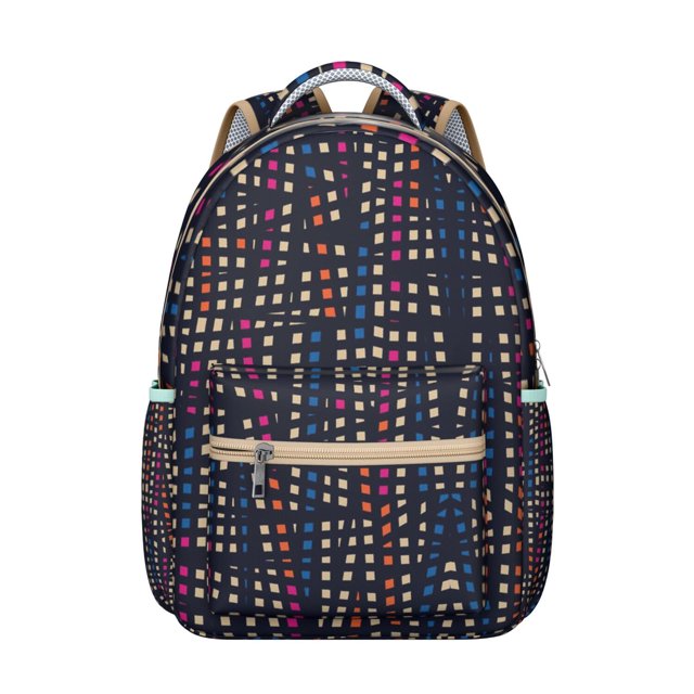 Colorful Abstract Backpack Modern Fashionable School Bag with Graffiti Art, Pop Art, and Rainbow Gradient
