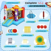 Veeboto Bounce House, Aerospace Rockets Indoor Outdoor Inflatable Bounce House with Jumping Area, Slide, 370W Blower