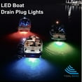 thumbnail image 2 of Tidal Wake IP68 Underwater 1/2inch Standard Boat Drain Plug LED Light (BLUE)  Built-in Driver & Overheat Protection 3 Year/50,000hr Warranty, 316 Stainless Steel, 12-30v/27w Bright, 2 of 10