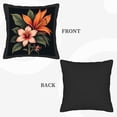 thumbnail image 6 of Set of 2 Decorative Throw Pillow Covers 18x18in - Black Floral Design with Vibrant Orange & Pink Flowers for Couch Bed Car, 6 of 8