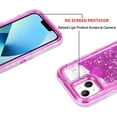 thumbnail image 3 of For Apple iPhone 16 Dual Layer Protective Shockproof Tough Defender Sparkling Liquid Glitter Heart Case Cover Pink, 3 of 5