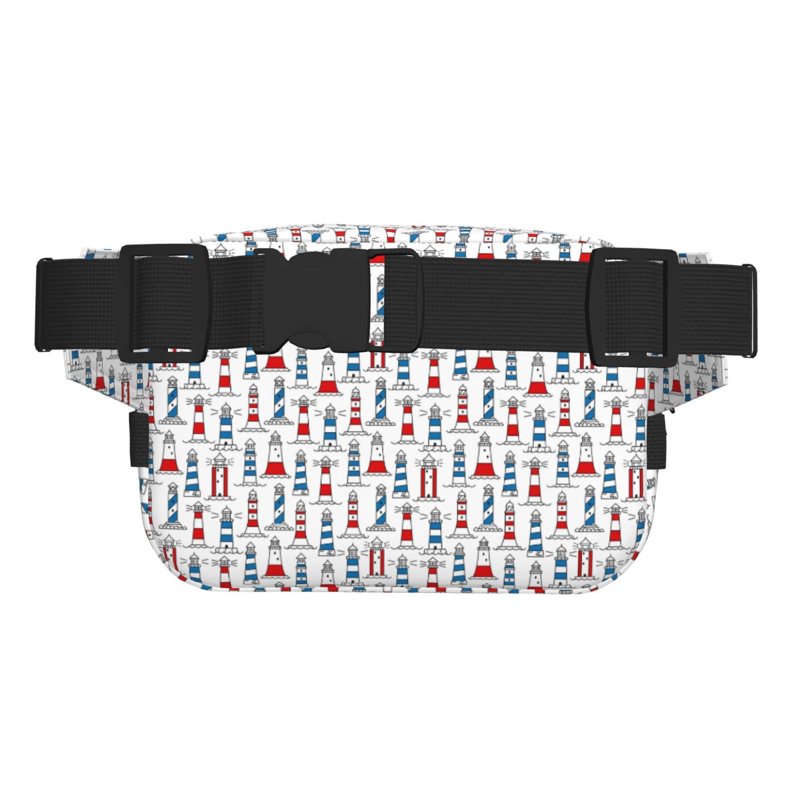 Picia Lighthouse And Beacon Print Square Double-Layer Waist Bag Mini Adjustable Waist Belt Bag Exercise Running Travel Hiking