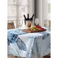 thumbnail image 6 of Blue Sea Table Cloth 60x102 Inch Rectangle, Turtles Jellyfish Corals Marine Life Summer Coastal Waterproof Tablecloth Washable Table Cover for Party Picnic Dinner Decor, 6 of 9