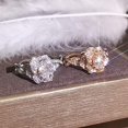 thumbnail image 3 of Anillos de rosas 3D Anillos de diamantes simulados CZ Anillos de oro rosa Rin rosa, 3 of 5