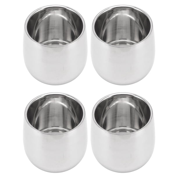 Taza De Café De Acero Inoxidable, 4 Piezas De Doble Capa De Aislamiento Elegante Taza De Café De 200 Ml Para Agua Caliente