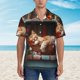 thumbnail image 2 of Balery Cat Asleep Among Flowers Camisas hawaianas de manga corta para hombre, camisas playeras de corte holgado, camisas de vacaciones con botones,XX-Large, 2 of 7