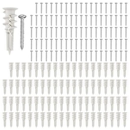 

Pack Of 100 Drywall s Set - Self Drilling Drywall Anchors And s Kit - Wall Anchors And s For Drywall - Plastic Anchors Consist Of 4.53 X 3.78 X 1.57 Inches - For 3/8