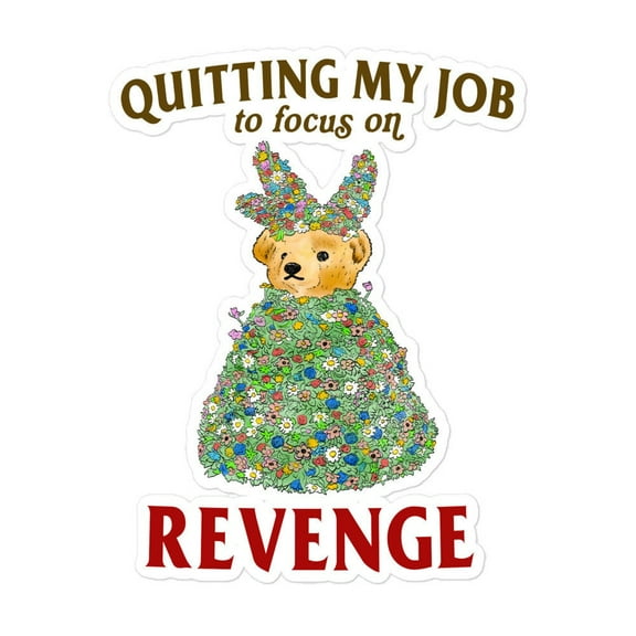 Revenge Bubble-Free Stickers Vinyl Decal Cute Sticker Aesthetic Design Fun Sticker Water Bottle Laptop Gift (3x3inch)